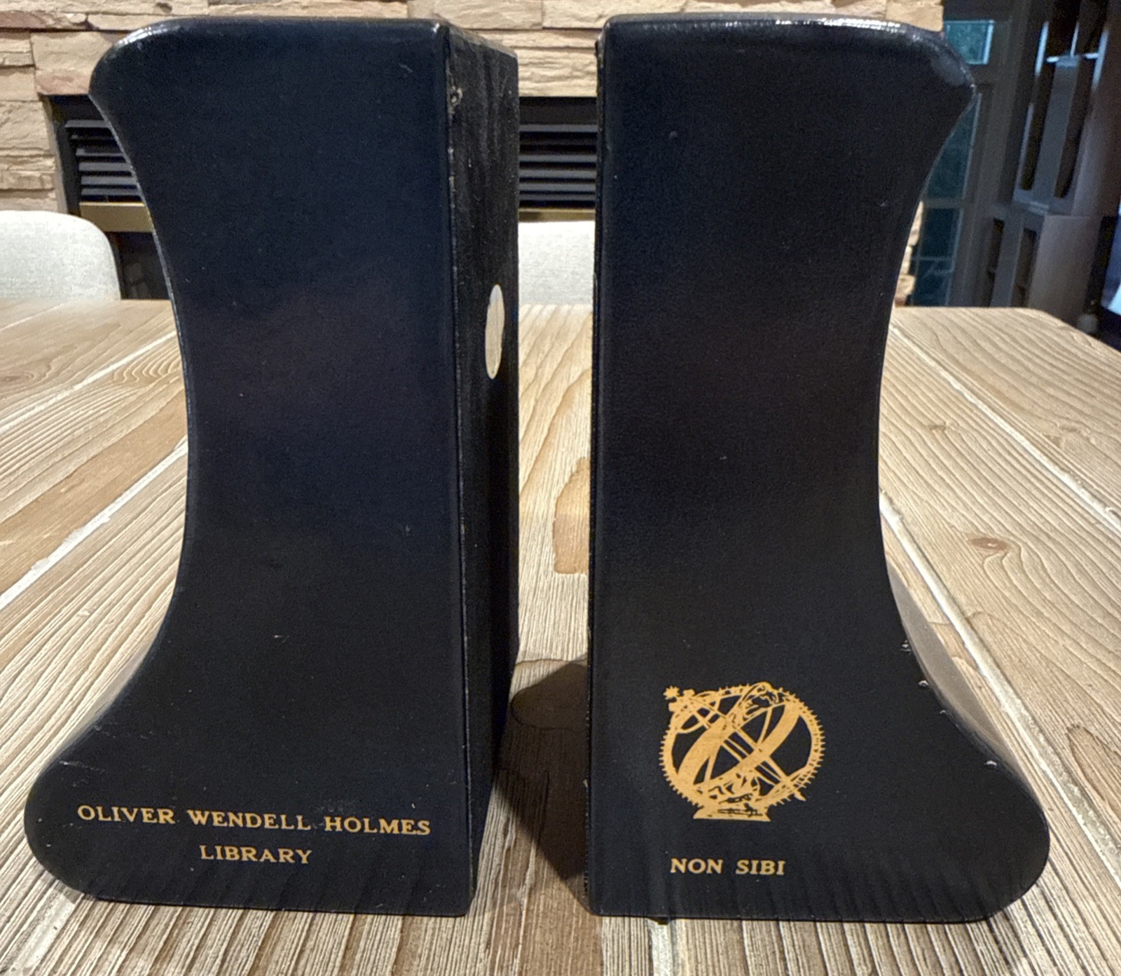 Vtg Phillips Academy Andover Oliver Wendell Holmes Library Non Sibi Bookends Set