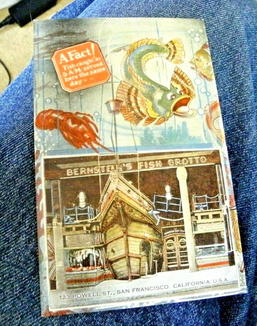 VINTAGE  POSTCARD BERNSTEIN'S FISH GROTTO POWELL ST SAN FRANCISCO CAL
