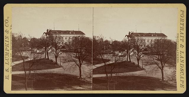 Richmond Virginia State Capitol 1900s Stereoview Statehouse Building Park