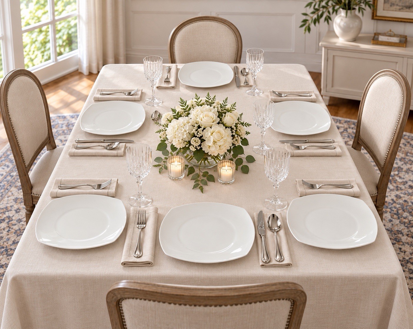 Fitz and Floyd Nevaeh White Fine Bone China   Square Dinner Plate Set Of 7 EUC .