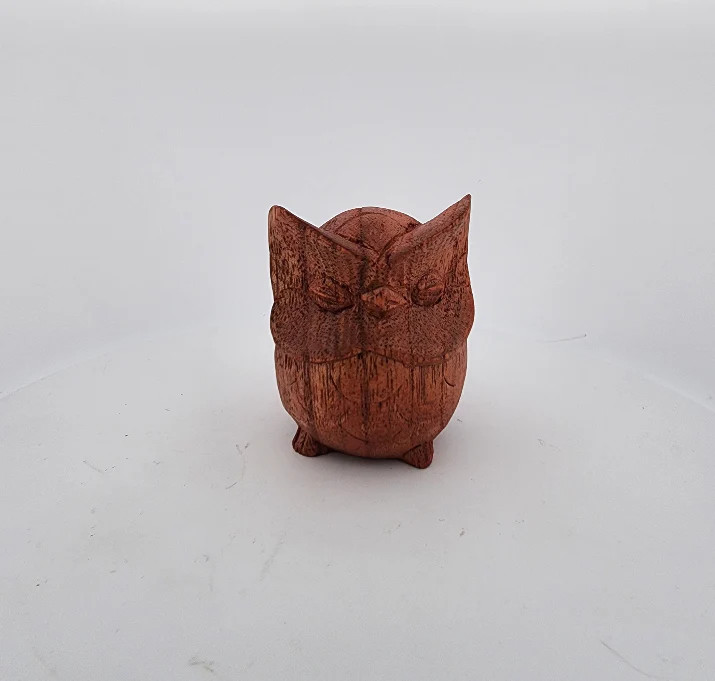 Hand-Carved Soro Wood Owl Figurine Hand-Carved Soro Wood Owl Figurine