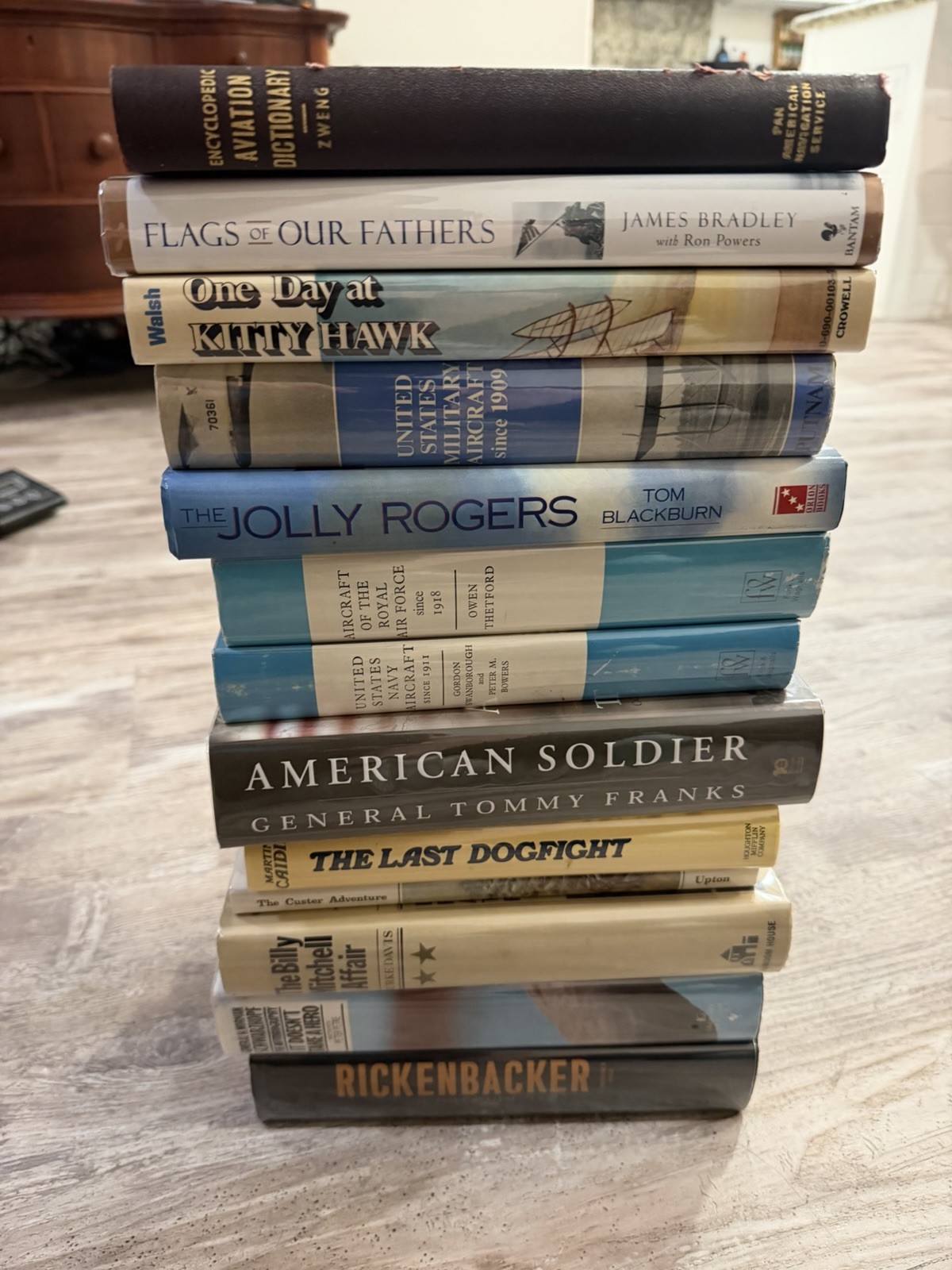 13-Book Military Aviation History Lot WWII Rickenbacker Jolly Rogers Hardcover