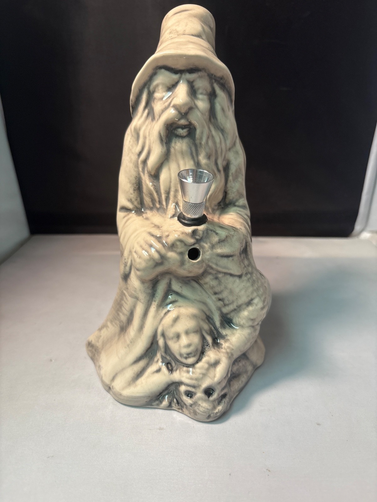 Magic Merlin Wizard Ceramic Glass Water Hookah Bong Tobacco Pipe, Made USA