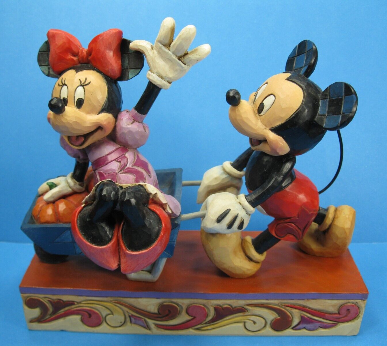 Jim Shore Disney Mickey & Minnie Mouse Picking Pumpkins Together Halloween Fall