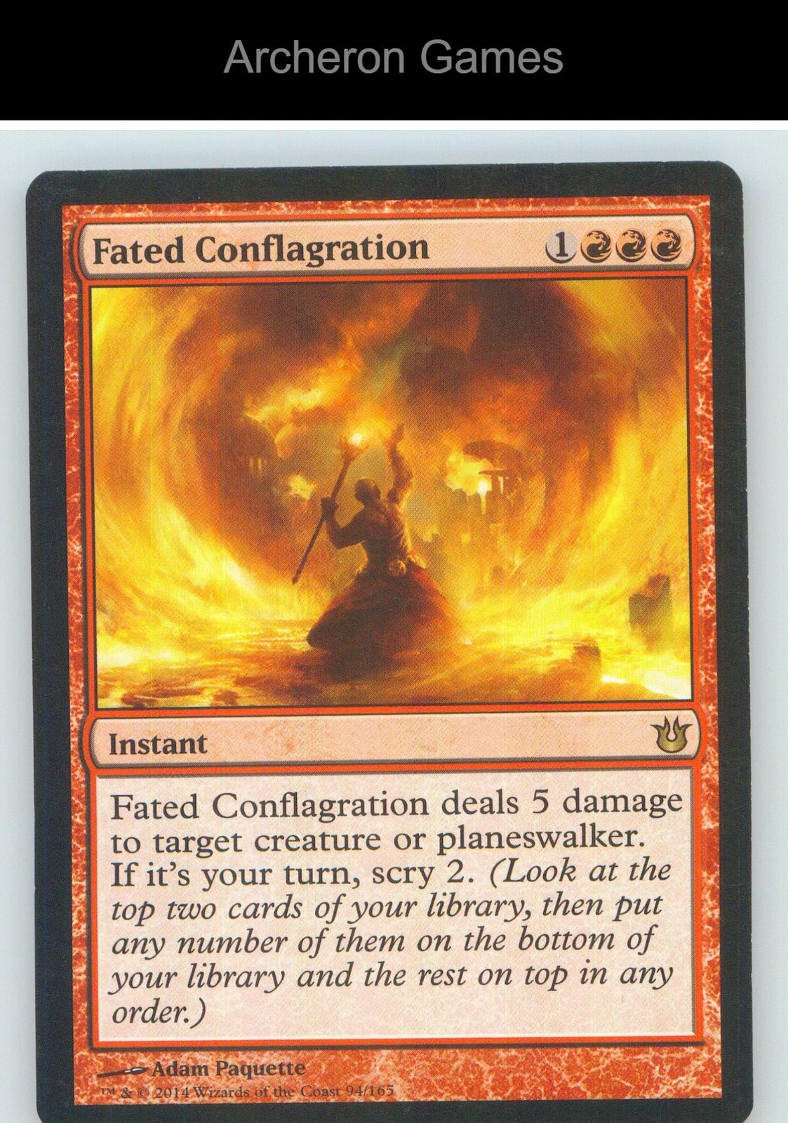 Fated Conflagration BNG 94 R MTG Card NM/EX+ Fated Conflagration BNG 94 R MTG Card NM/EX+