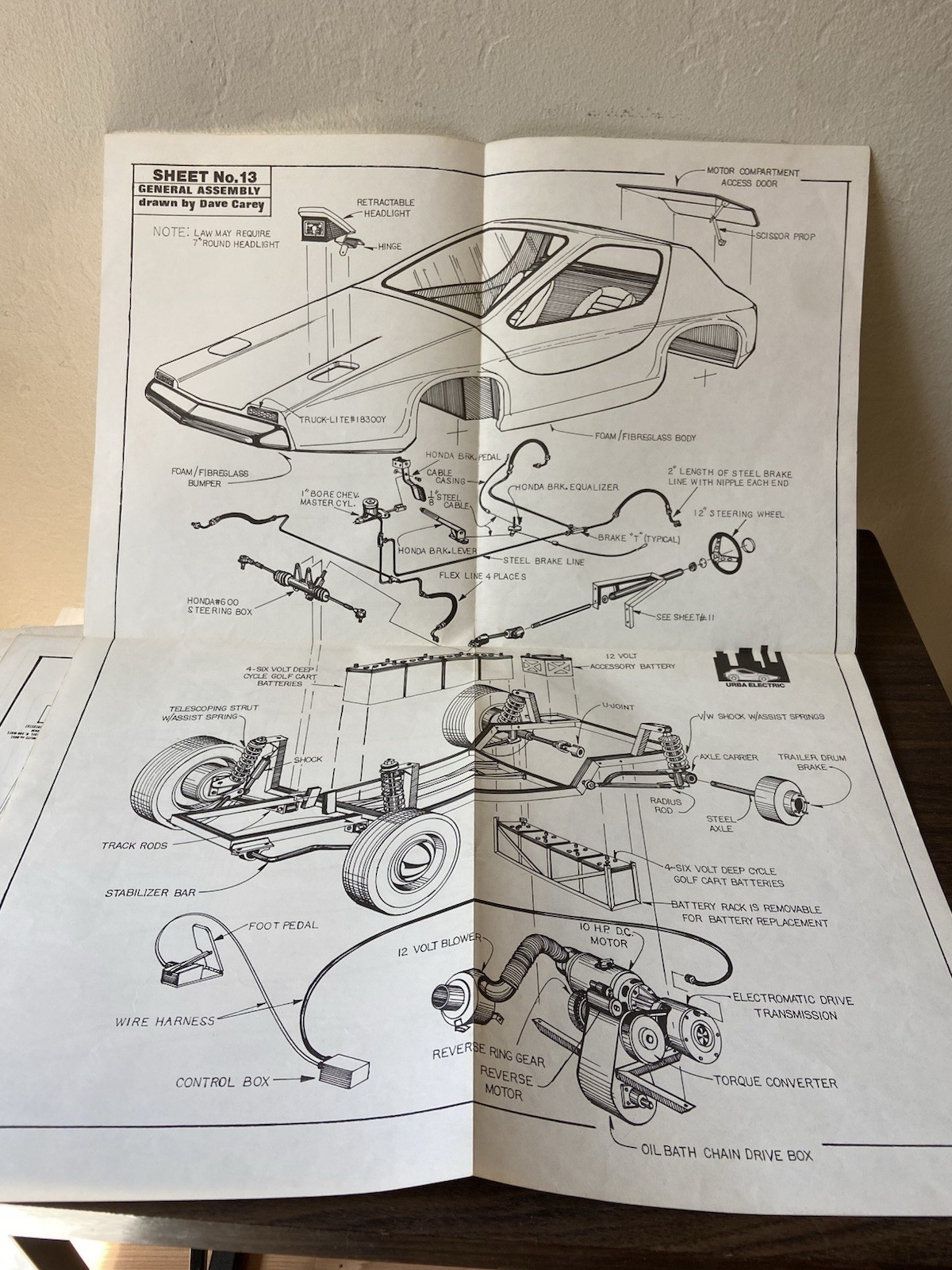 Vtg 1977 Mechanix Illustrated Urba Electric C-2-77 Complete 13 Sheet Plans +