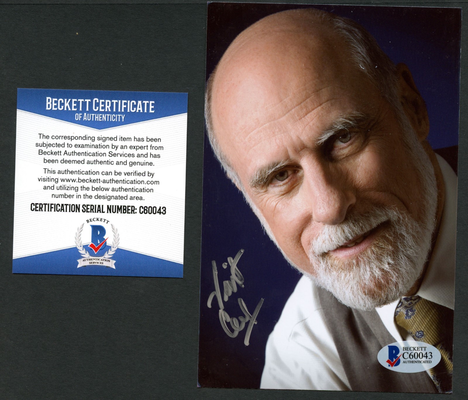 Vinton Vint Cerf signed autograph auto 4x6 photo Internet Pioneer BAS Cert