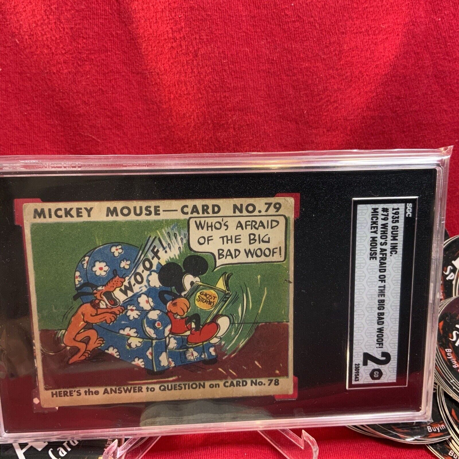 1935 Gum, Inc., Mickey Mouse #79 Whos Afraid Of The Big Bad Woof graded SGC 2