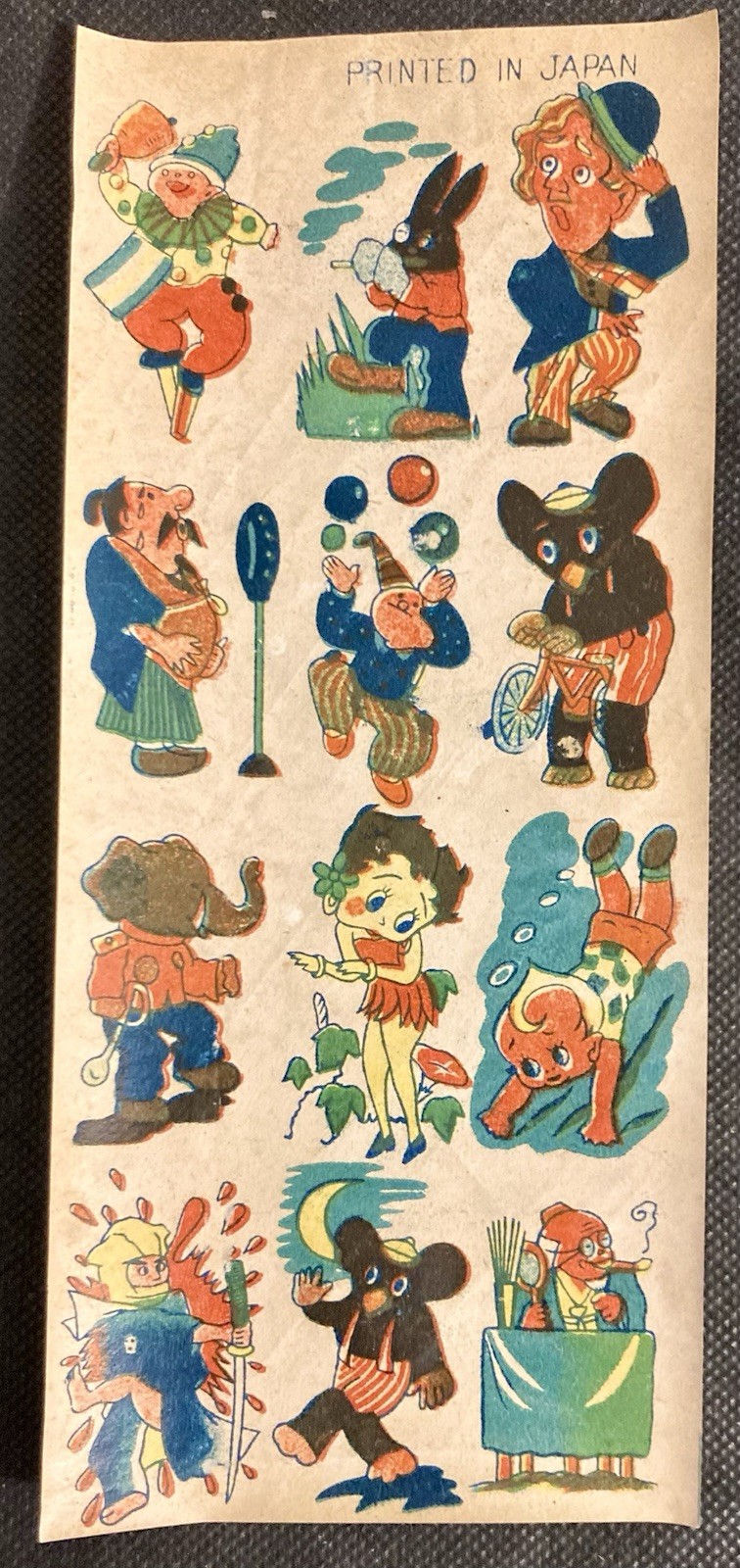 Vintage Decal Sheet Featuring Betty Boop - Pre-War Japan