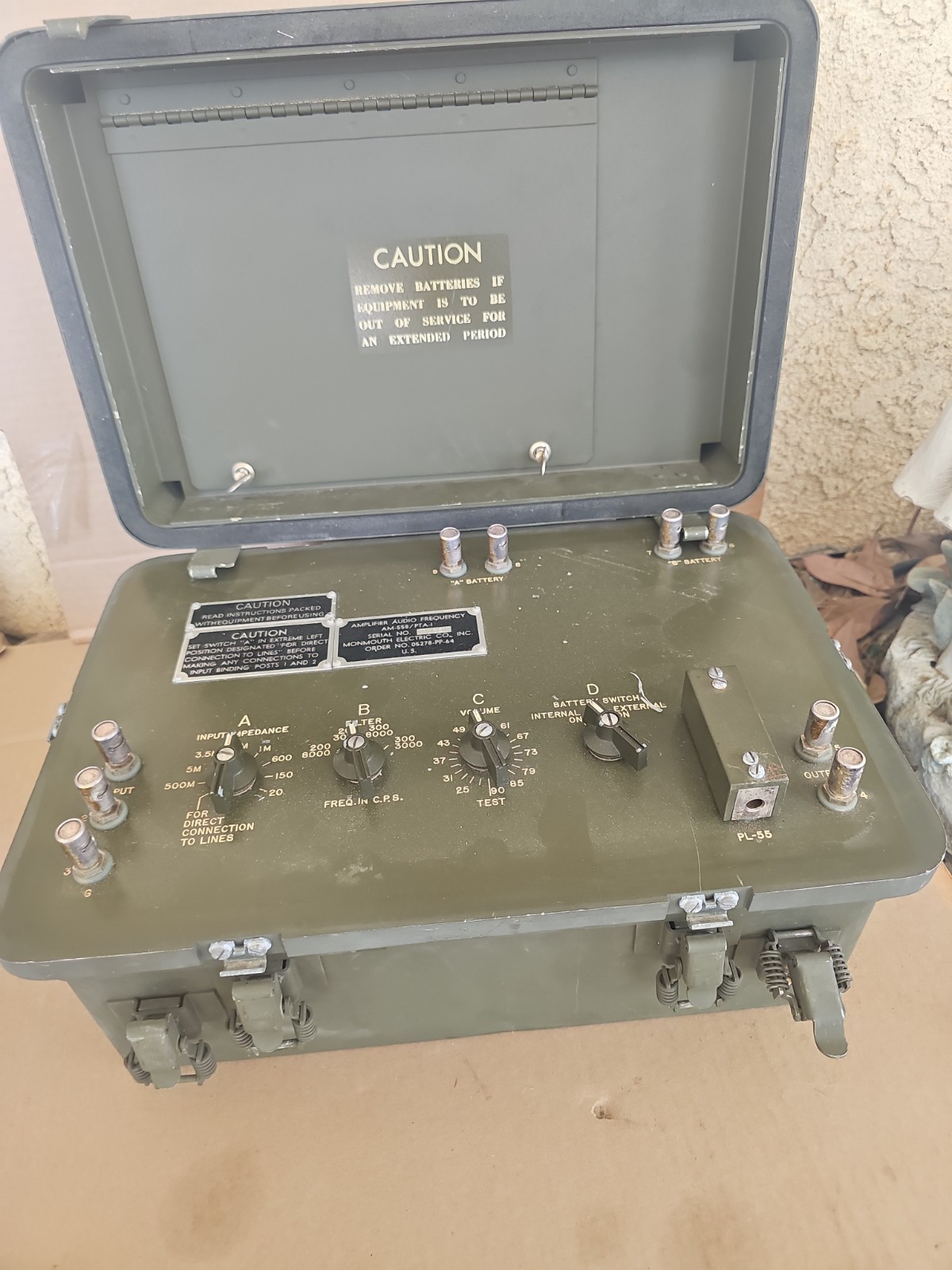 Amplifier Audio Frequency  AM-558/PTA-1 Military  Monmouth Electric Co. Untested