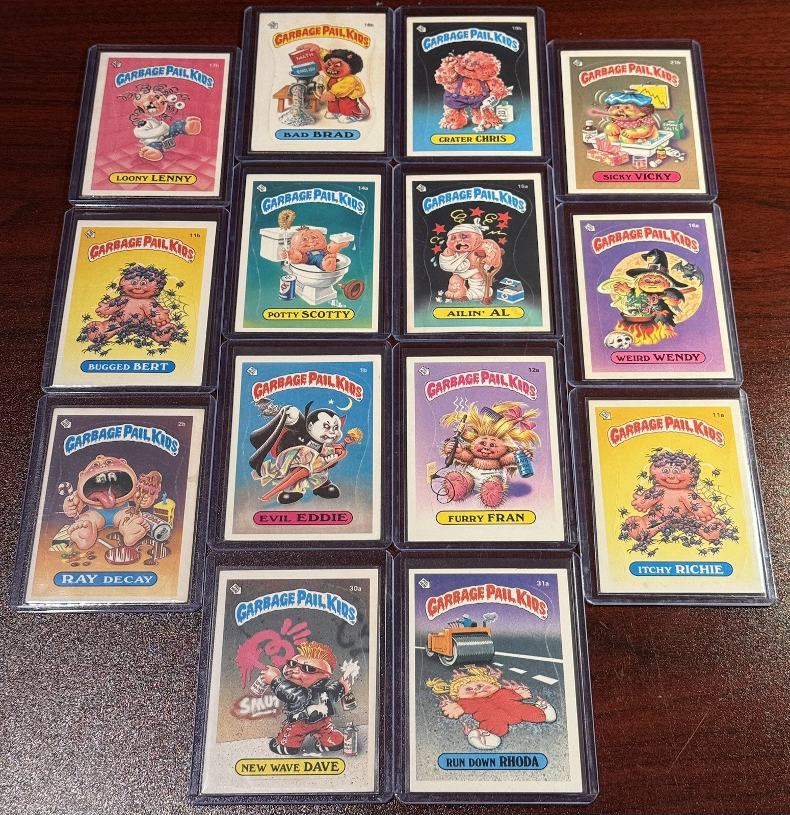 1985 Garbage Pail Kids Series 1 GLOSSY Back Lot TOPPS GPK OS1 Eddie Dave Scotty