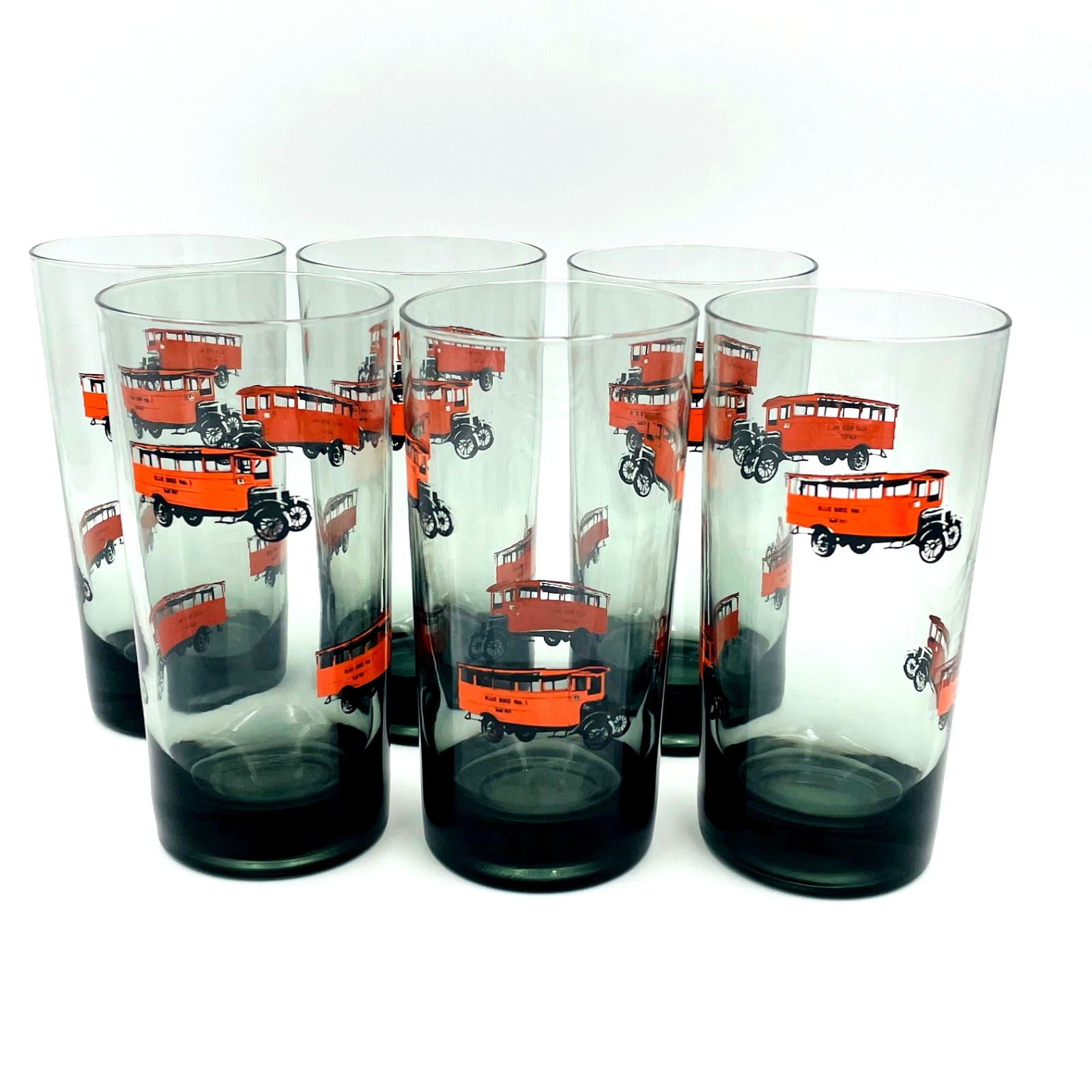 Dominion VTG 1960s Highball Bluebird No. 1 Glass Set (Set of Six) MCM Rare Color