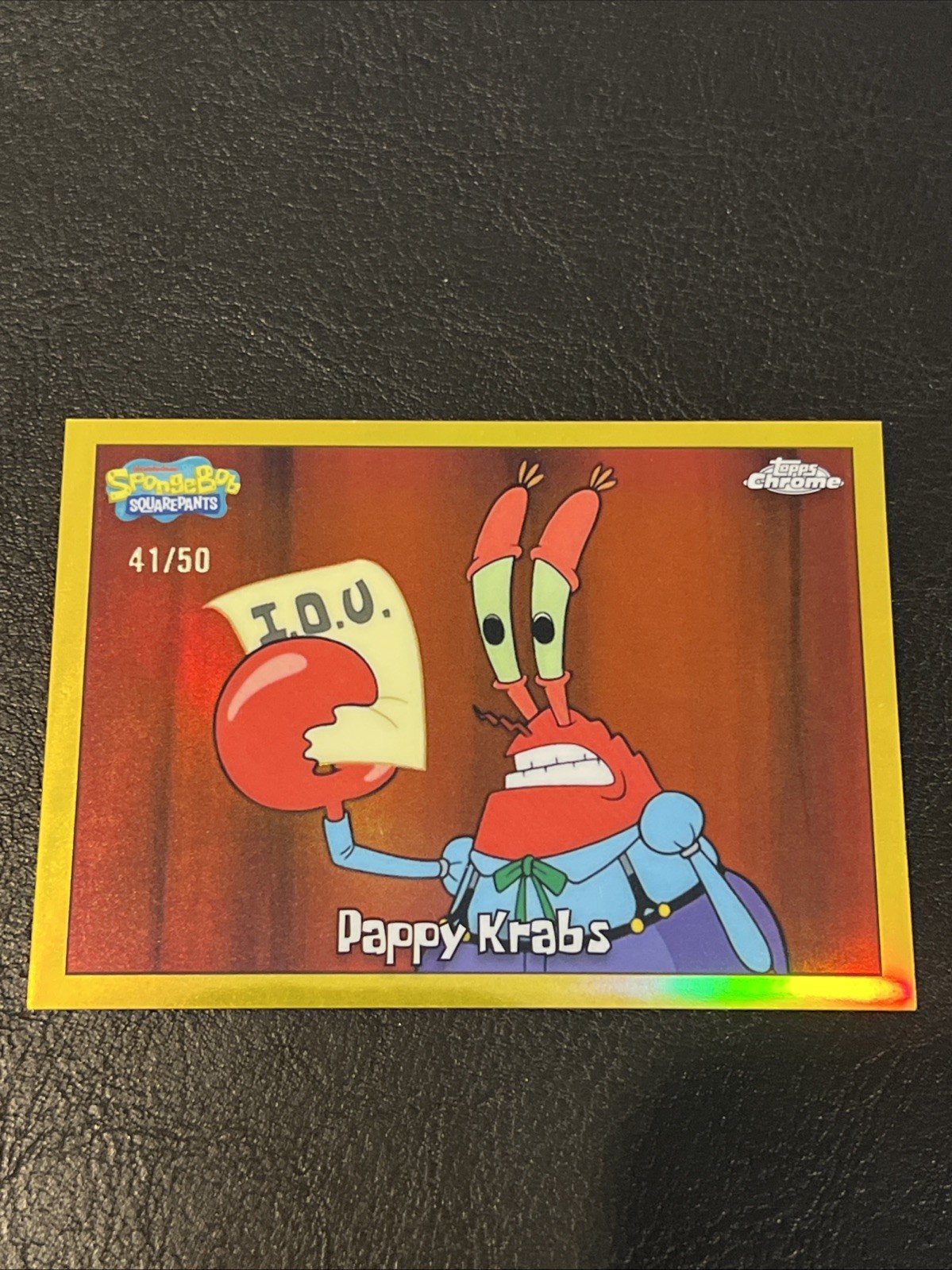 2025 Topps Chrome SpongeBob Squarepants Pappy Krabs Gold Refractor #/50 NM