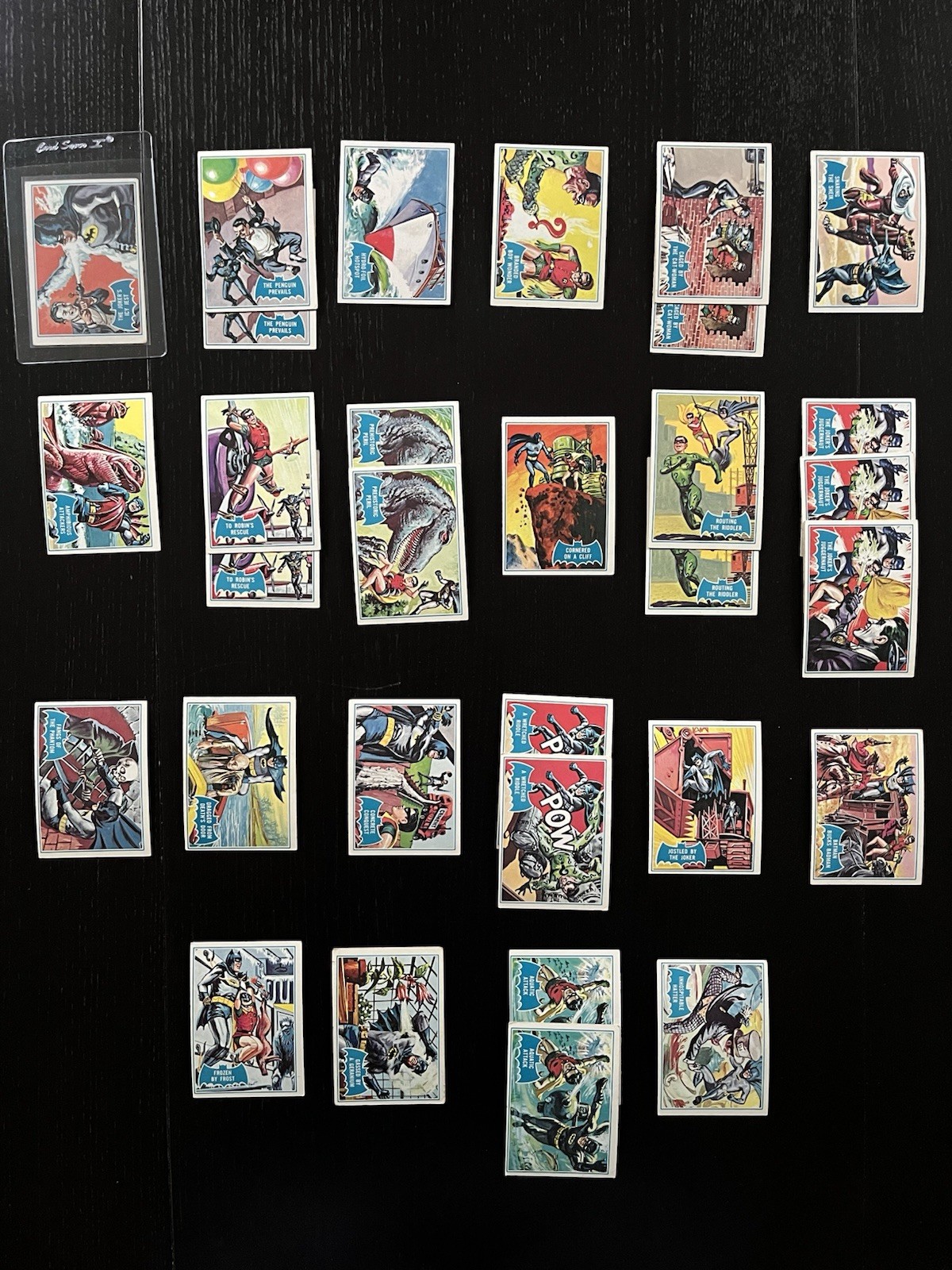 1966 Topps Batman Blue Bat/Puzzle Back Card Lot - 22/44 Set + Dupes (31 Total)