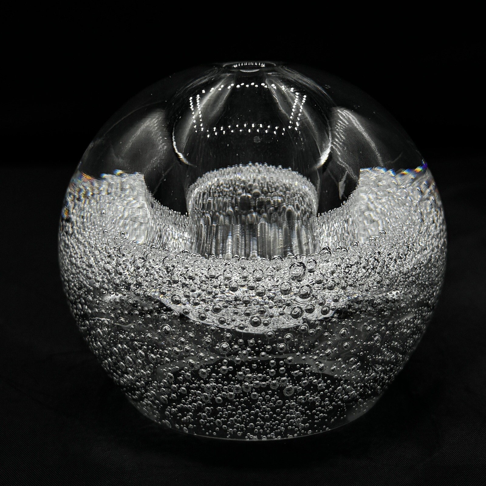 Vintage Clear Glass Controlled Bubble Bullicante Paperweight Bud Vase 4