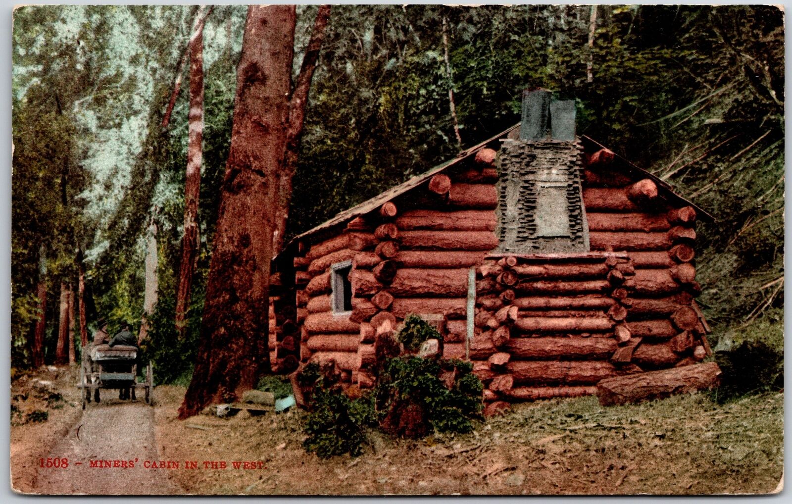 Miners Cabin In The West on the Woods Trail Pathway Postcard