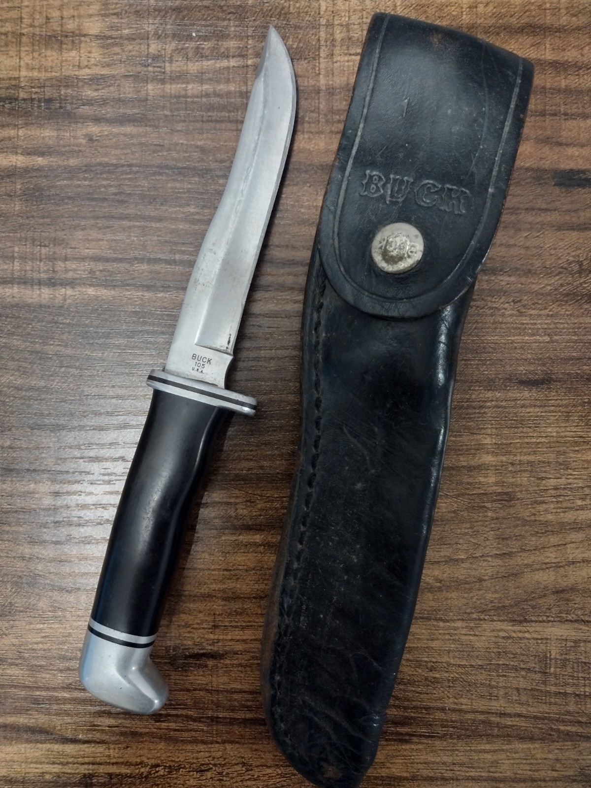 Vintage 1972-86 Buck 105 Pathfinder 3 Three Liner USA Fixed Blade Hunting Knife