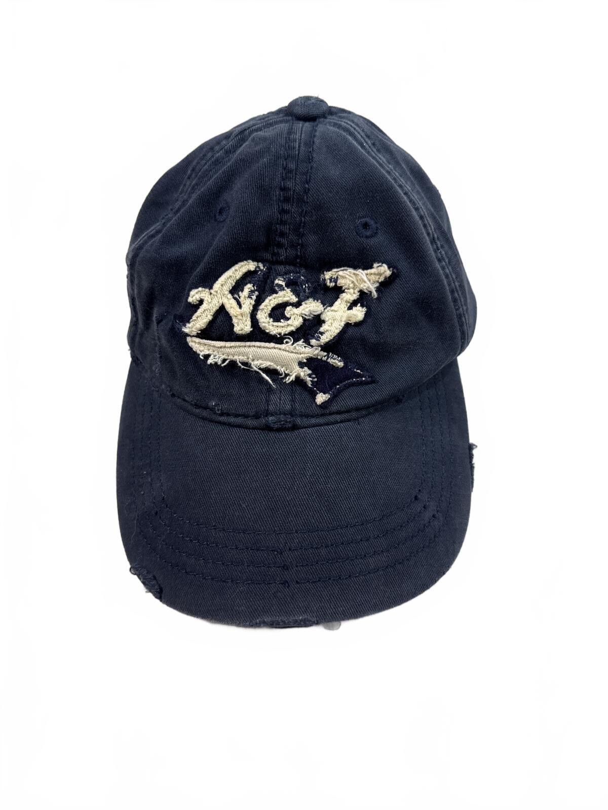Vintage Y2K Abercrombie & Fitch Navy Blue Baseball Cap with Embroidered Logo