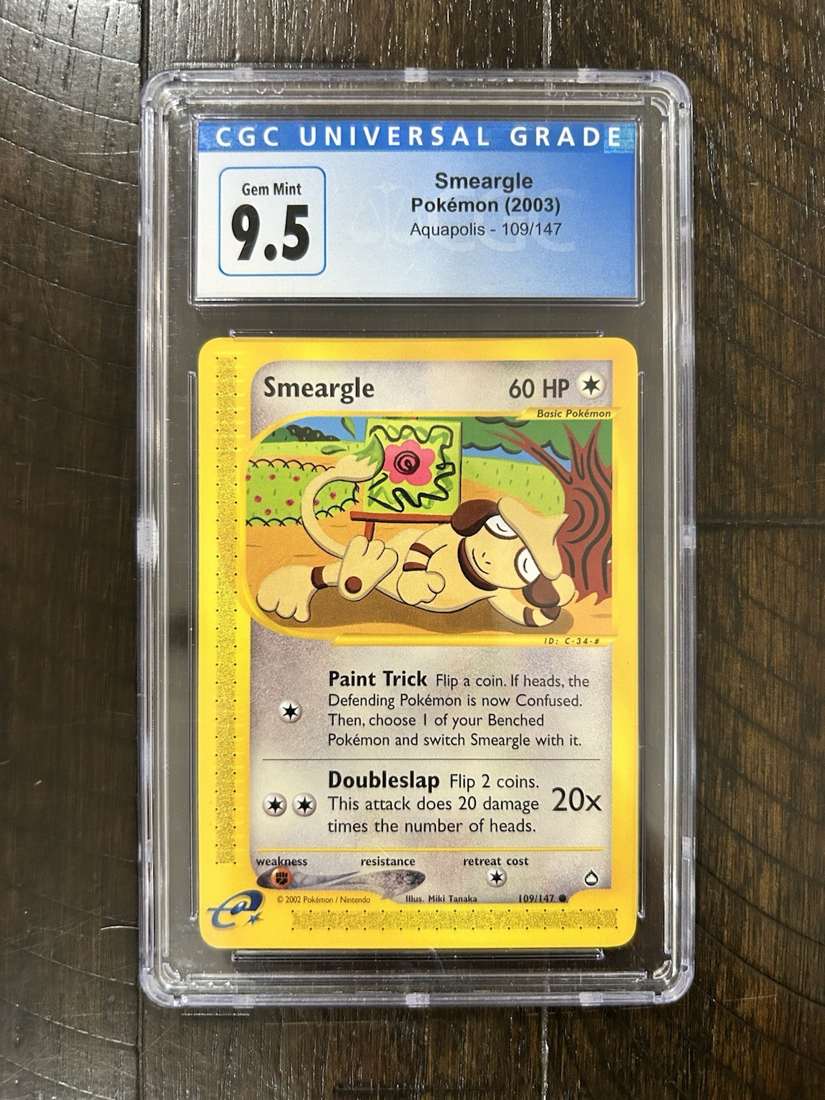 Pokémon Smeargle 109/147 Aquapolis 2003 [CGC 9.5 / GEM MINT 10] BLUE LABEL 💙