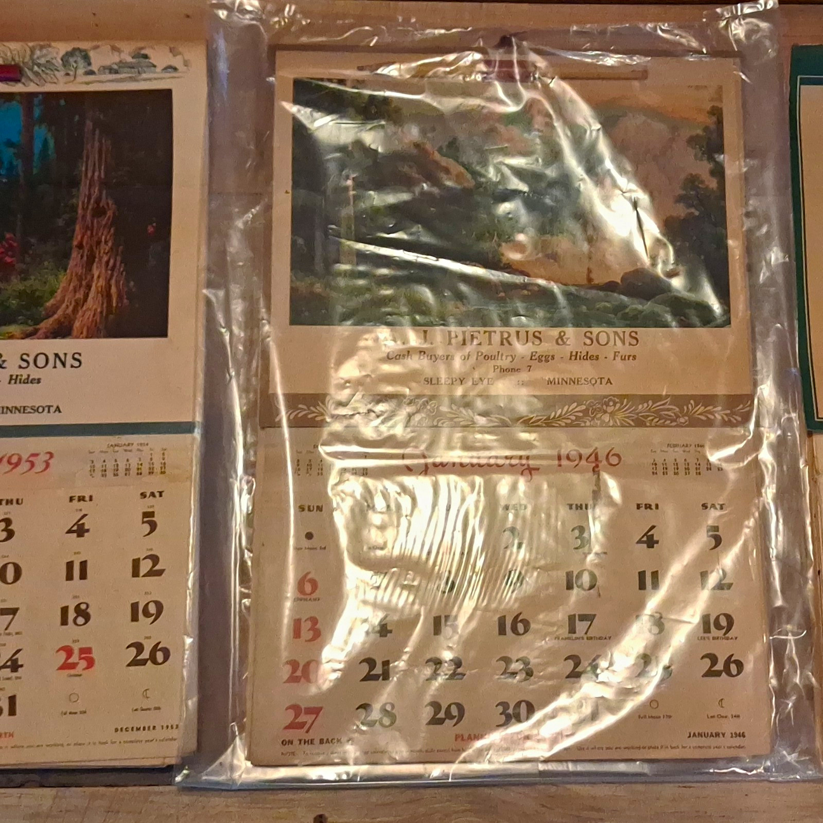 A. J. Pietrus & Sons Advertising Calendar Pages 1946 1950 1953 Multicolor