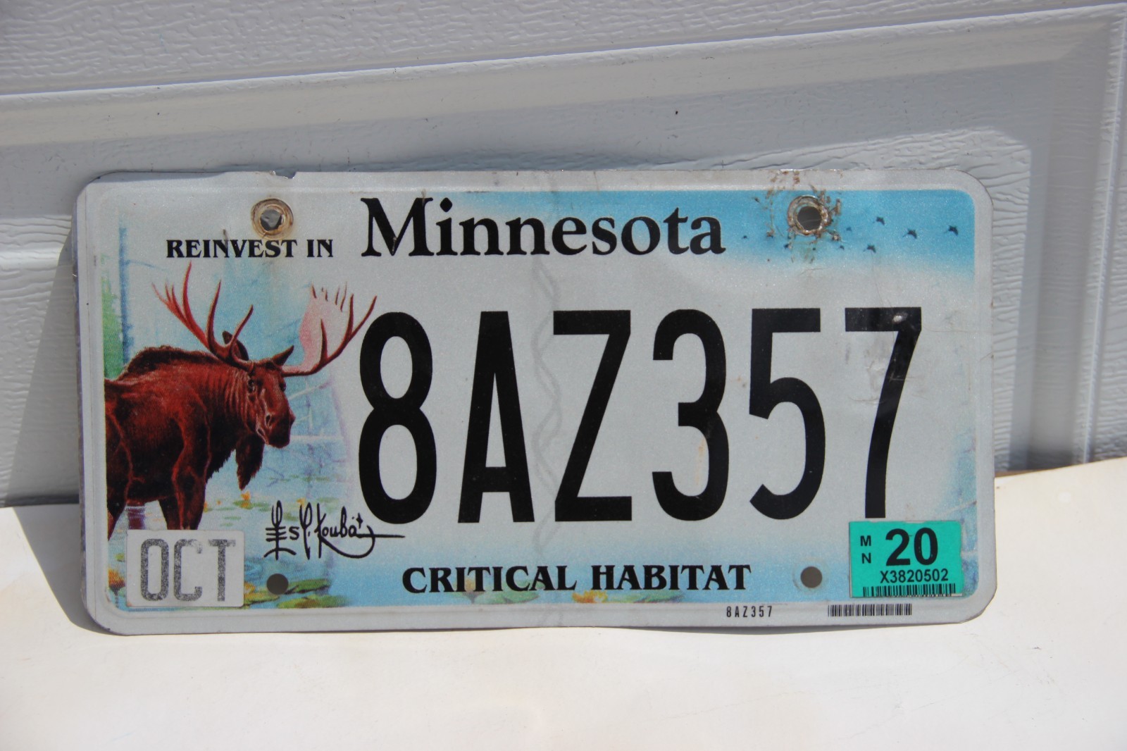 2020  MINNESOTA License Plate Critical Habitat  Moose  MN