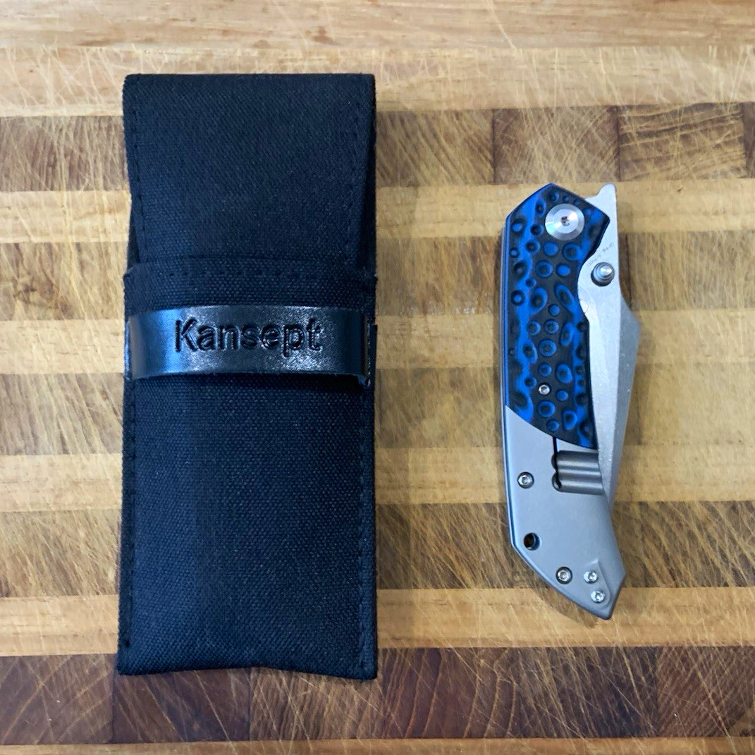 Kansept Fenrir S35VN Harpoon Liner/Frame Lock Blue Black G10 Titanium w/ Pouch Kansept Fenrir S35VN Harpoon Liner/Frame Lock Blue Black G10 Titanium w/ Pouch