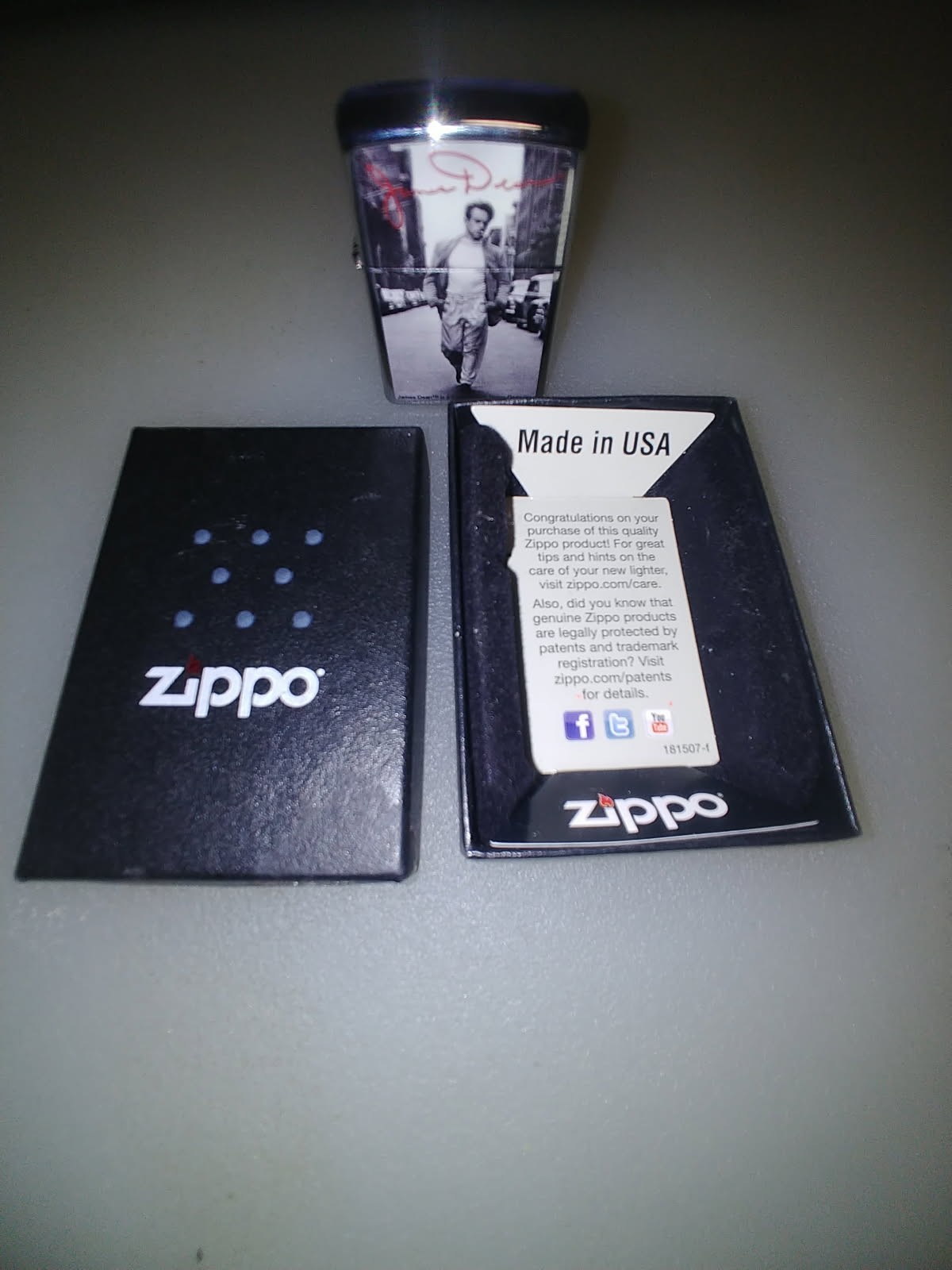 Zippo Lighter - James Dean Street - Hollywood Icon - Roy Schatt Photo - Star