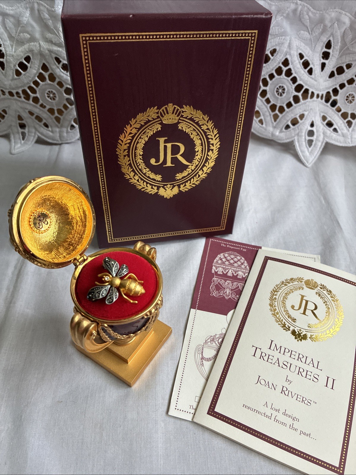 Vintage Joan Rivers Imperial Treasures Egg The Lost Treasure Egg Bee Brooch Vintage Joan Rivers Imperial Treasures Egg The Lost Treasure Egg Bee Brooch