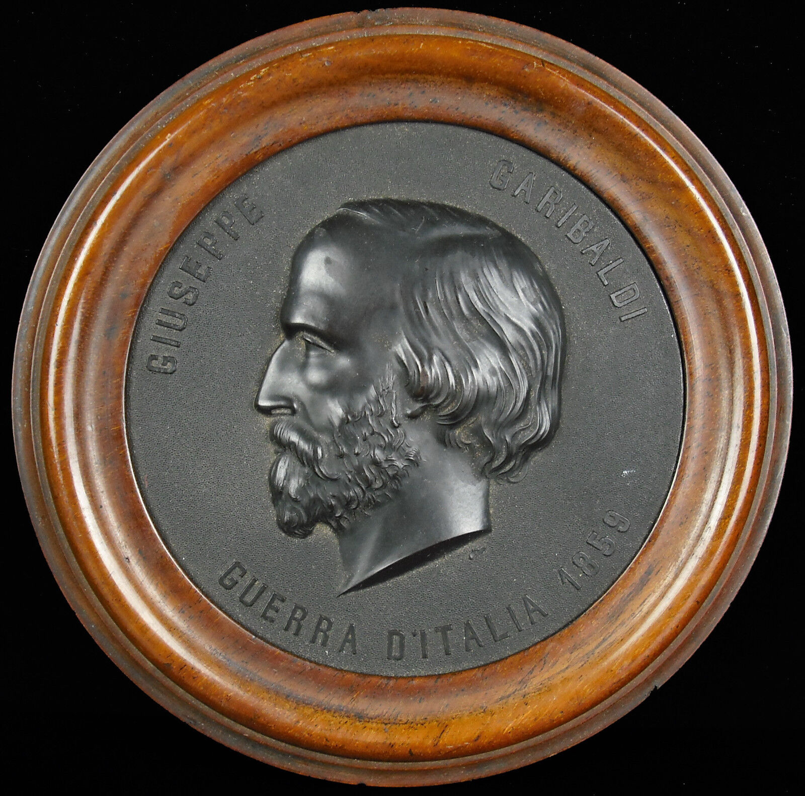 Medallion Giuseppe Garibaldi General And Patriot Italian Italy XIX ° 6 5/16in