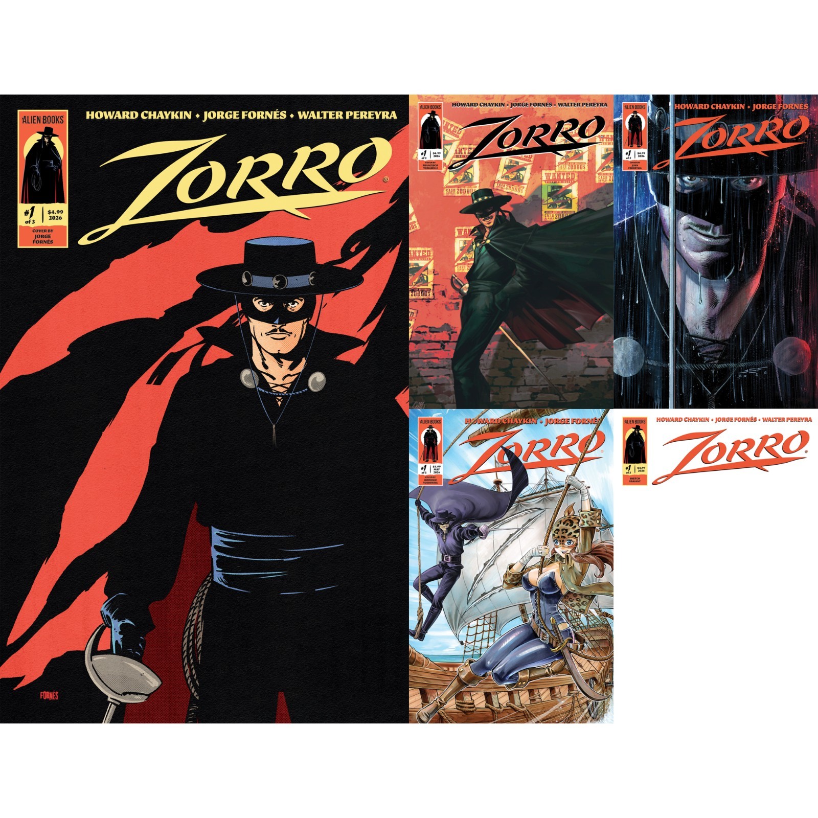 Zorro (2026) #1 2 IDW Publishing Alien Books COVER SELECT