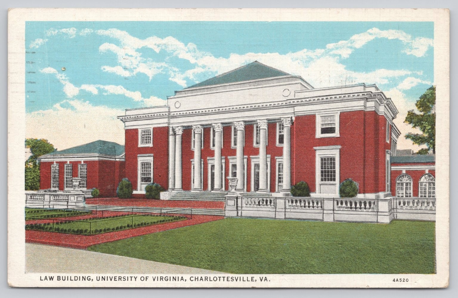 Vintage 1936 Law Building University of Virginia Charlottesville VA Postcard