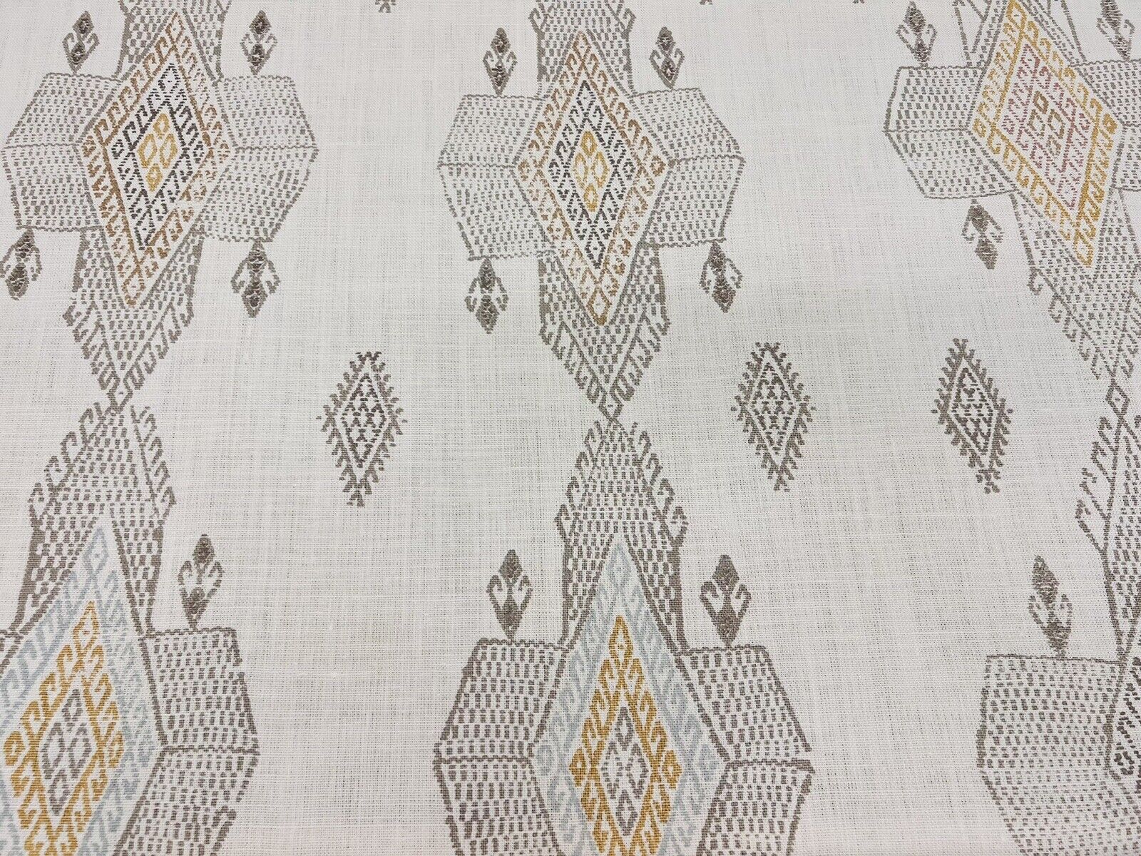 Christopher Farr Kilim Persian Rug Print Fabric- Traveling Light Natural 4.35 yd
