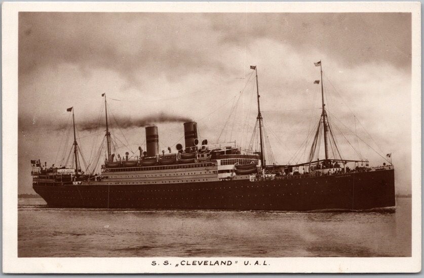 Vintage 1910s HAMBURG-AMERICA LINE Real Photo RPPC Postcard 