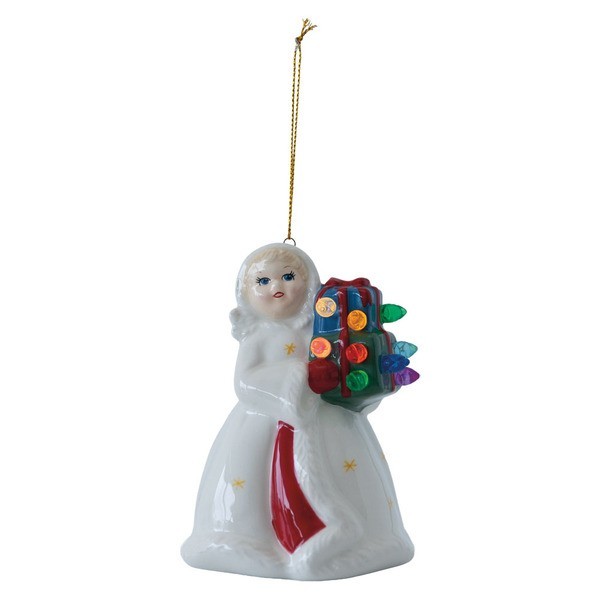 🎄Merry Moments🎄Nostalgic LED  Christmas Claus Angel Ornament Lights Up NEW