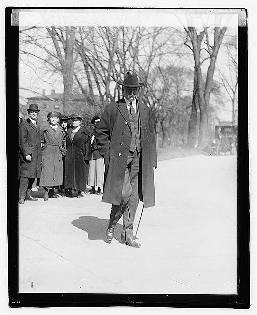 Photo:Albert B Fall 1920s Man in Overcoat on Road Crowd Winter Scene