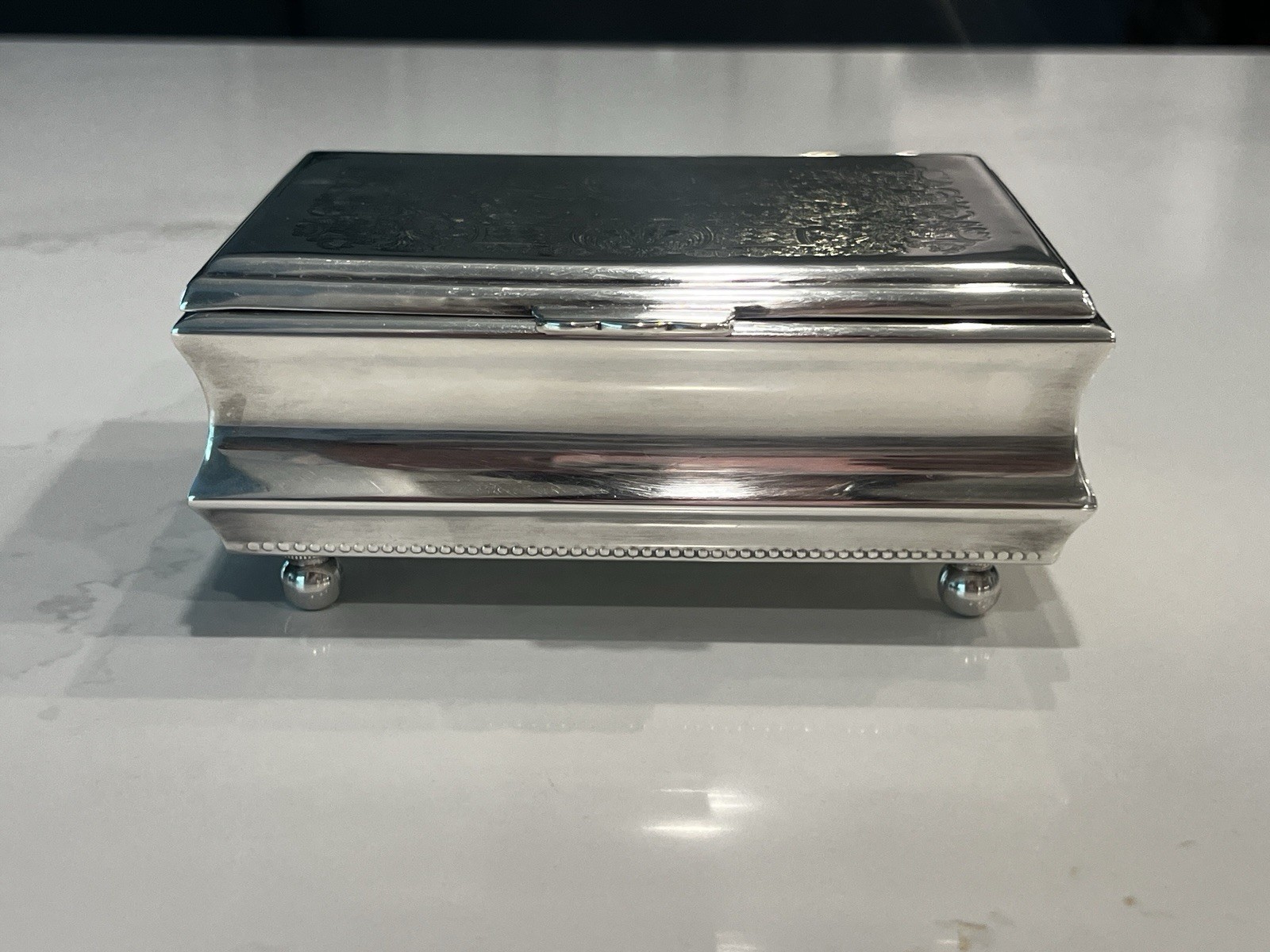 Mid-Century Brazilian Silver-Plated Trinket Box by Bellini – Cedar Lined
