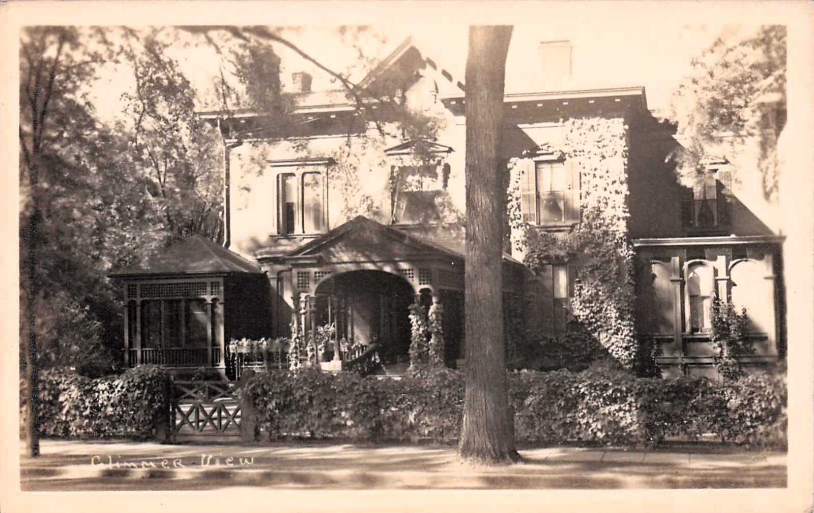 RPPC Cooperstown NY New York Glimmerview Mansion Lake Street Photo Postcard F28