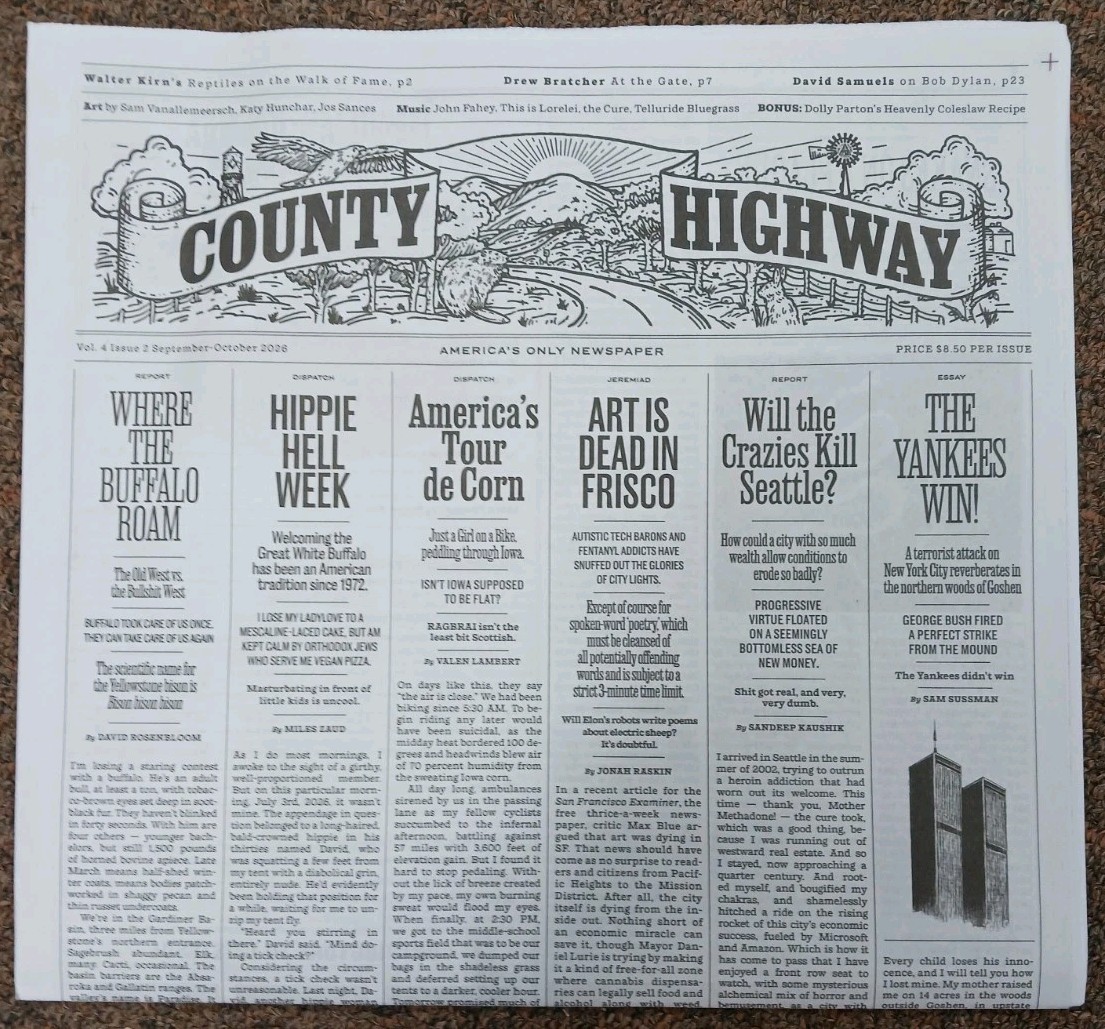 County Highway Newspaper 8 Issues, Includes Sept/Oct 2026 Free US Shipping 
