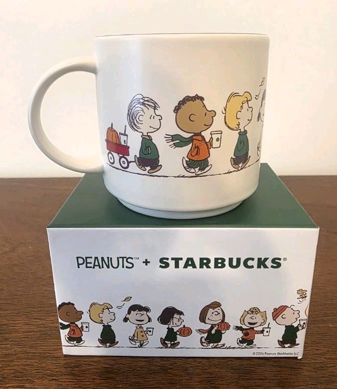 Starbucks Peanuts Snoopy White Mug Limited Edition Released. So Cute. Authentic.