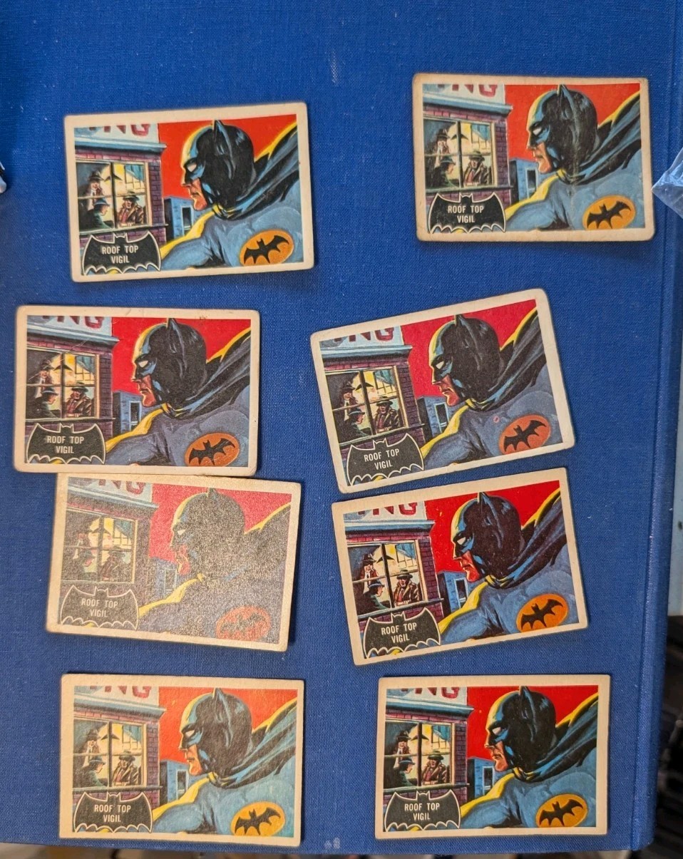 Lot Of 8 1966 A&BC Batman #5 Roof Top Vigil GD Avg UK Tougher V Topps Black Bat