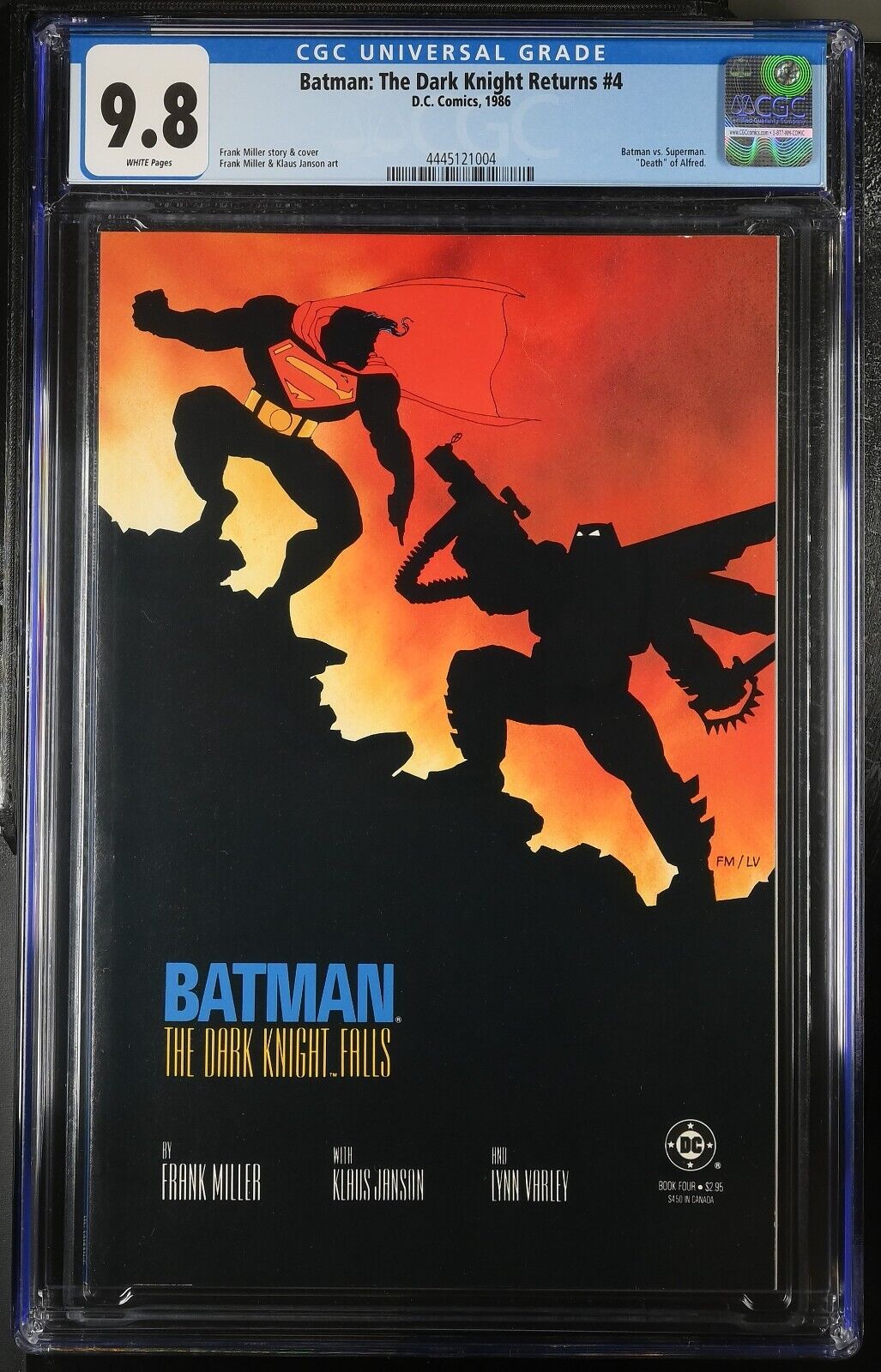 Batman: The Dark Knight Returns 4 CGC 9.8 Batman vs. Superman Frank Miller 1986