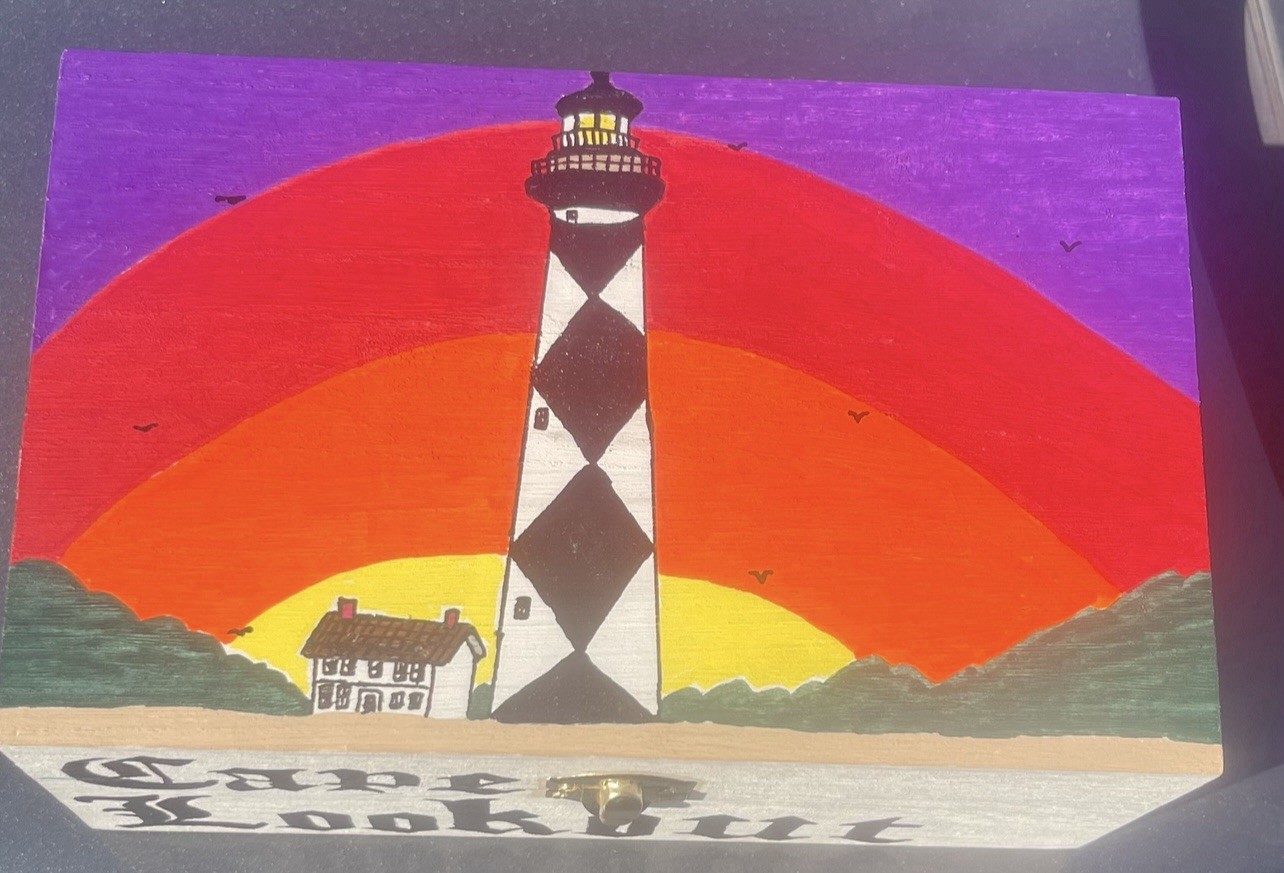 Beautiful Cape Lookout NC Lighthouse Painted Keepsake Box