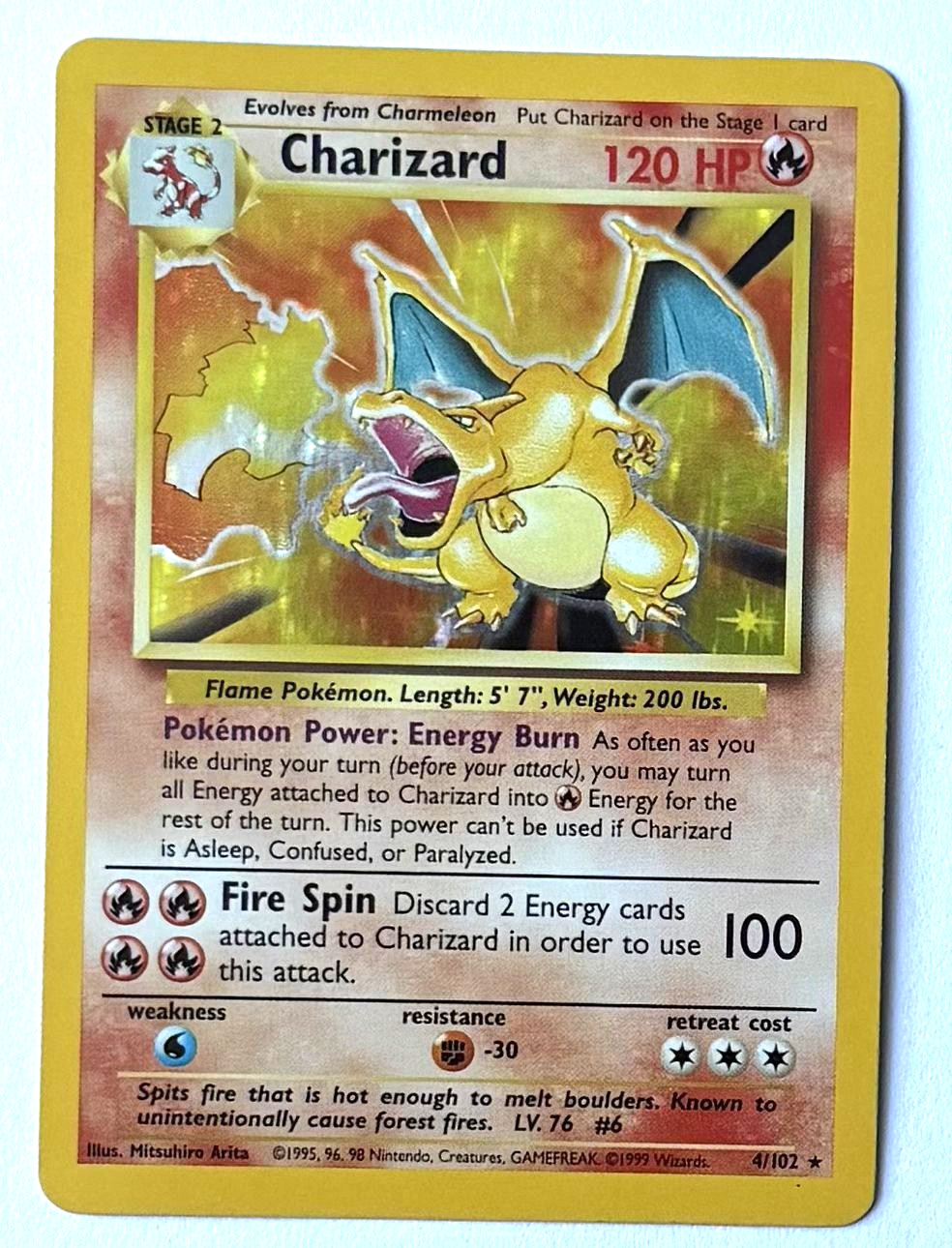 Charizard 4/102 Base Set Rare Holo 1999