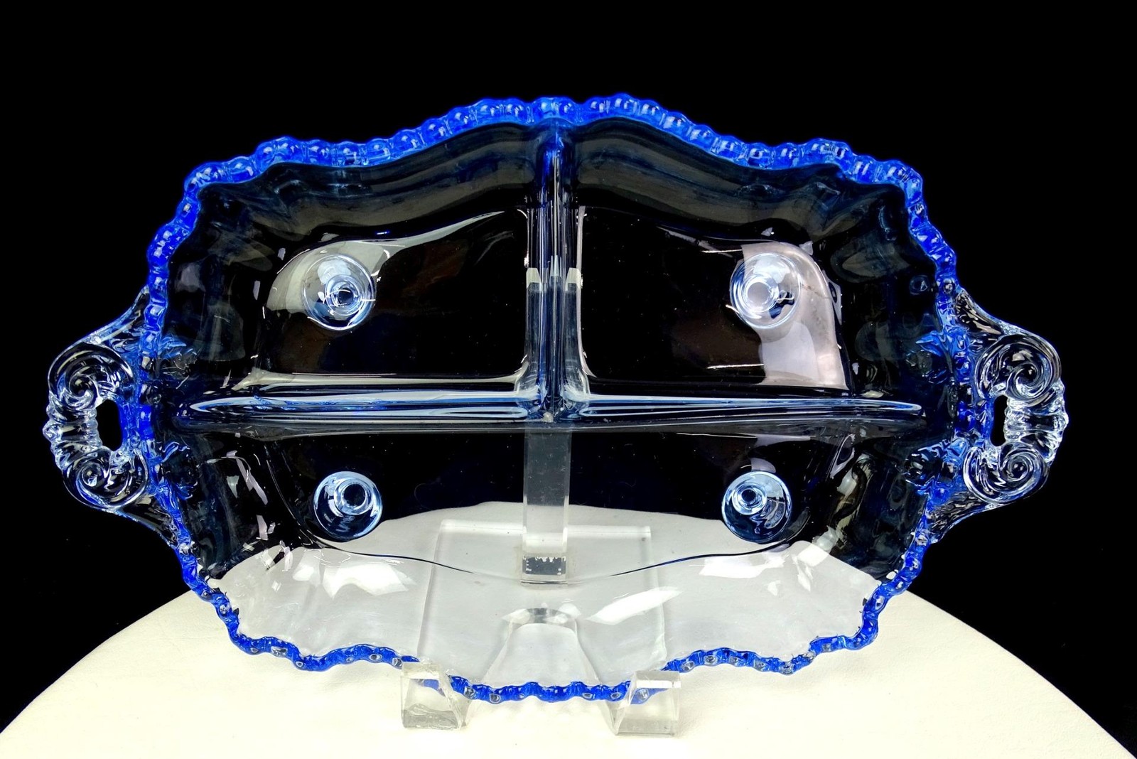 Cambridge Glass Gadroon Moonlight Blue 3 Part 12 1/2\