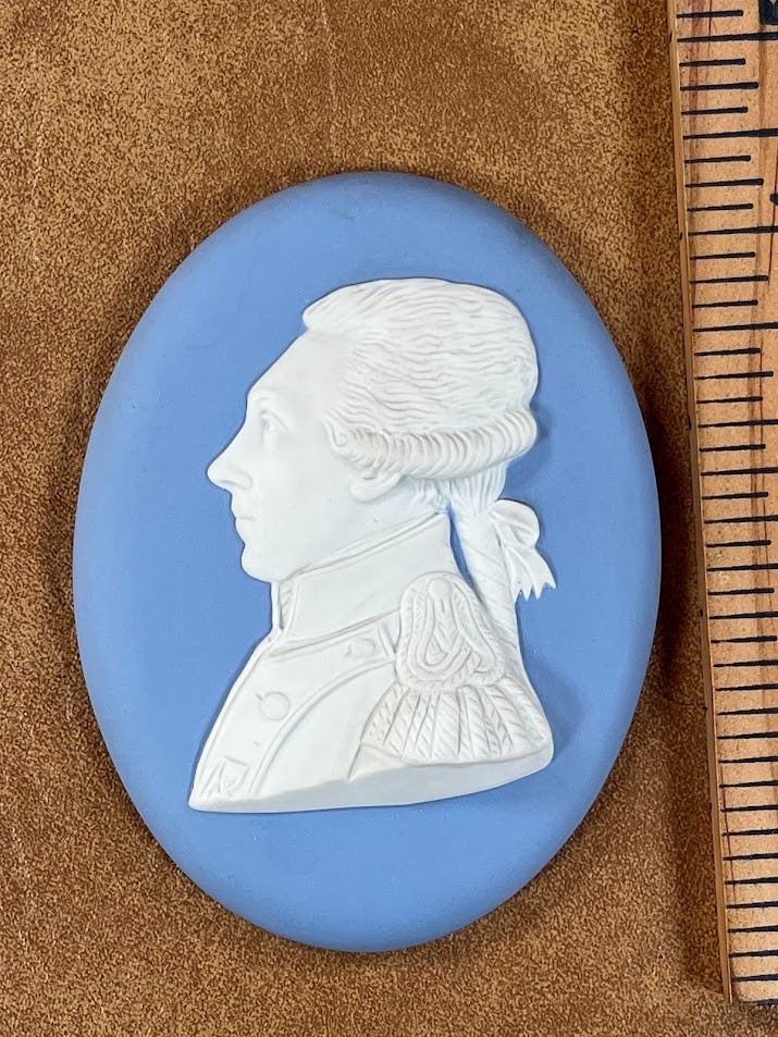 Wedgwood Blue Jasper Portrait Marquis de Lafayette Medallion Plaque