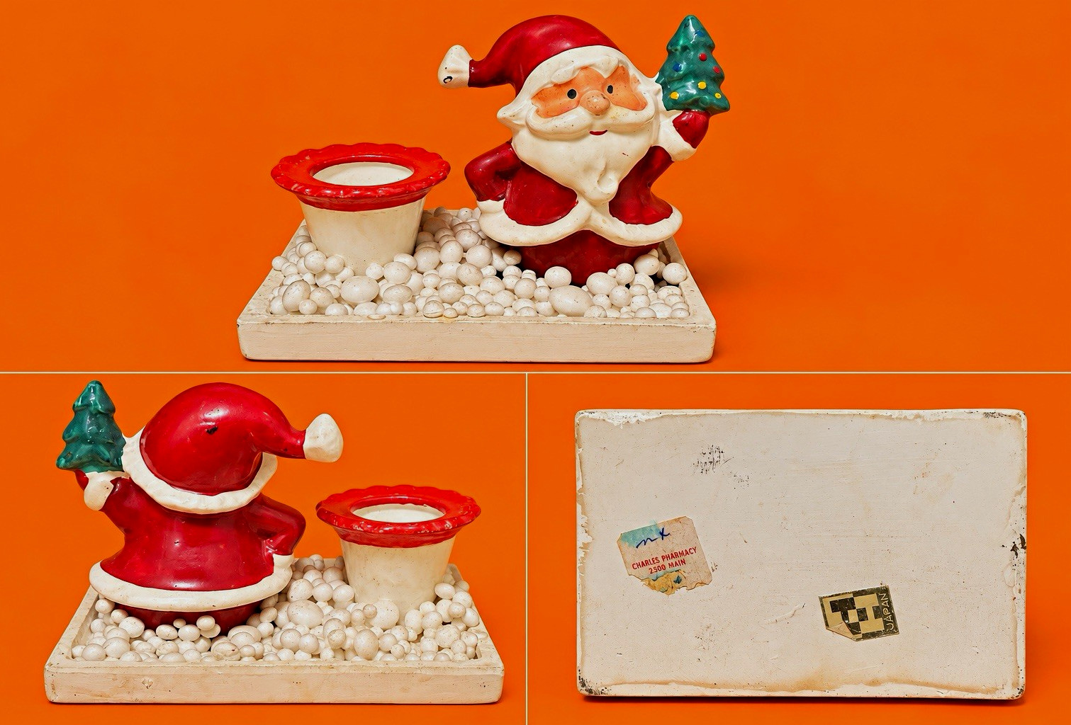 Rare Vintage Holt Howard Santa Claus Candle Holder