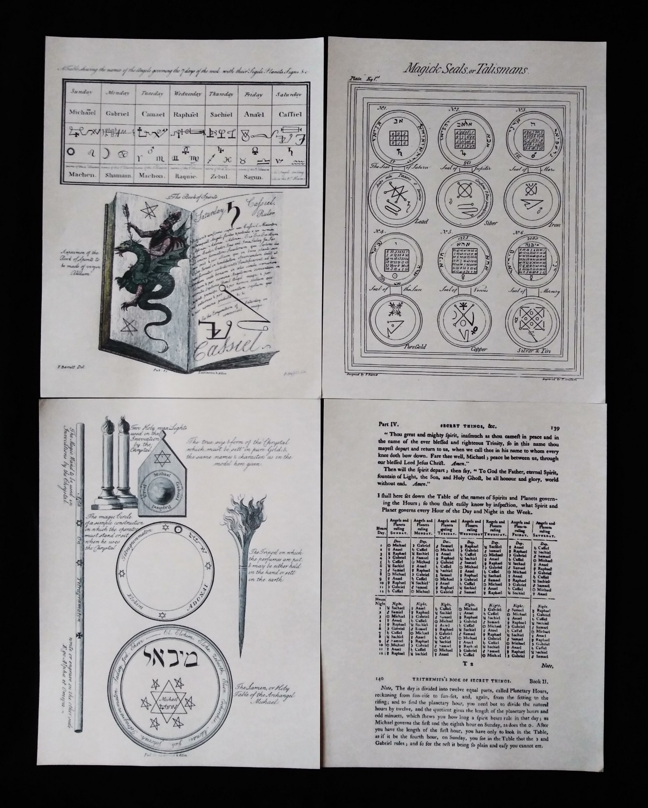 4 Illustration Pages From The Magus 1801 Book- For Book Of Shadows 8-1/2 4 Illustration Pages From The Magus 1801 Book- For Book Of Shadows 8-1/2