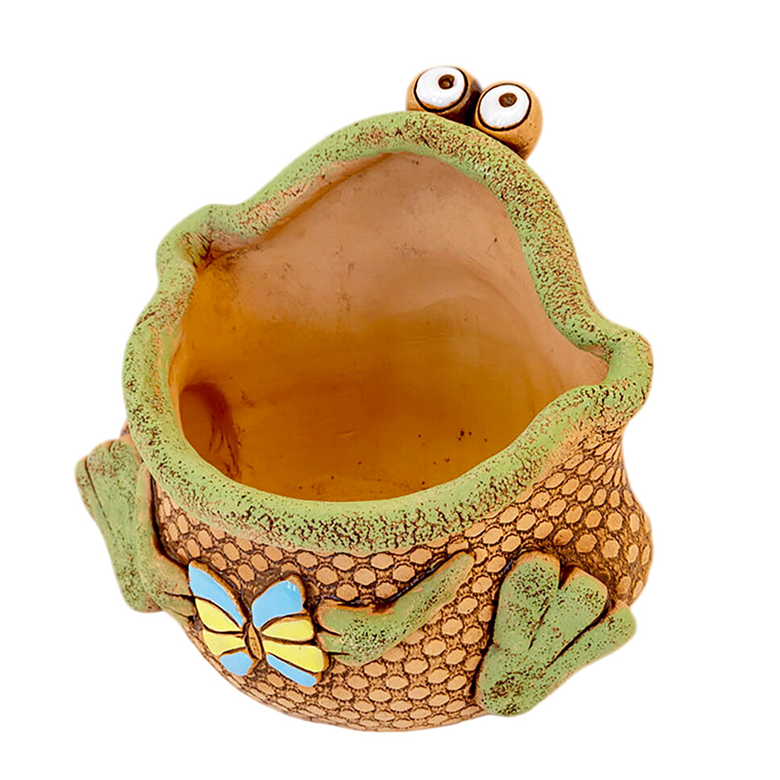 Frog Ceramic Planter Toad Clay Pot Cachepot Brown Plant Pot Flower Herb Pot