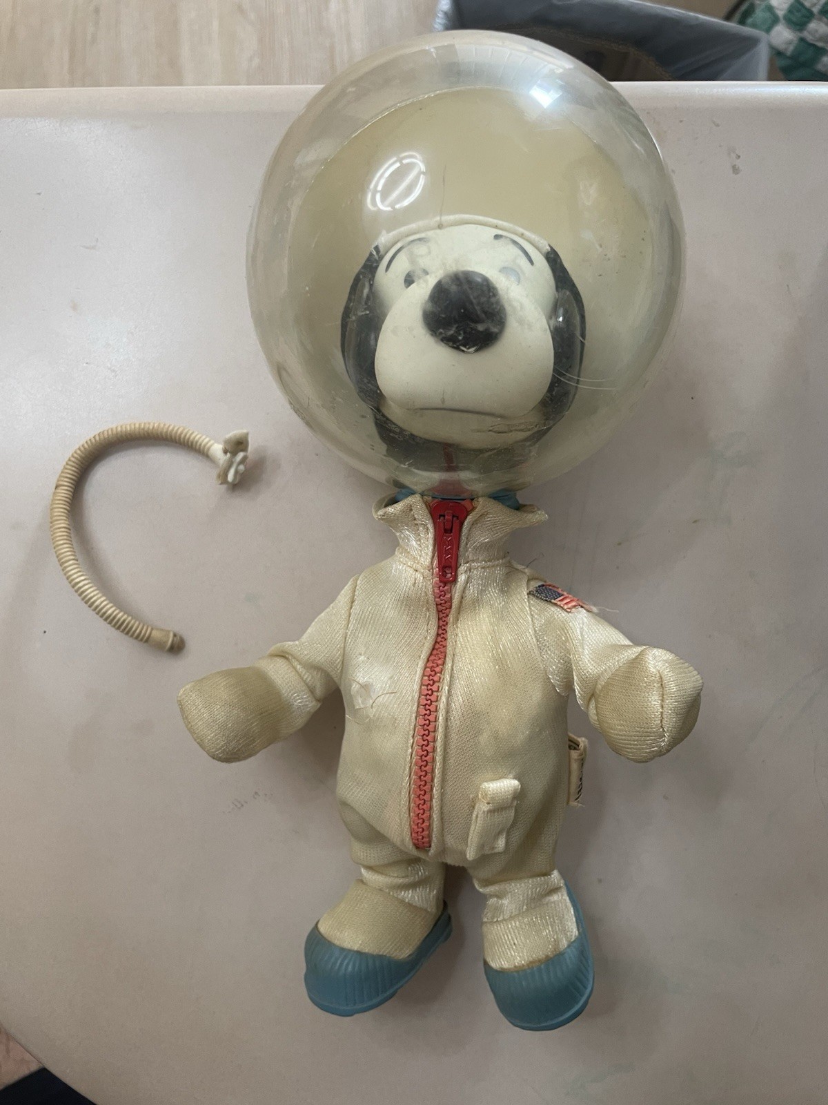 1969 Vintage Snoopy Astronaut Figure Doll Toy Space Helmet Peanuts