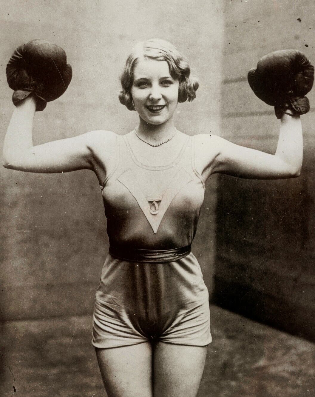 Women boxer in The Old Workout Gear Vintage photo  8X10